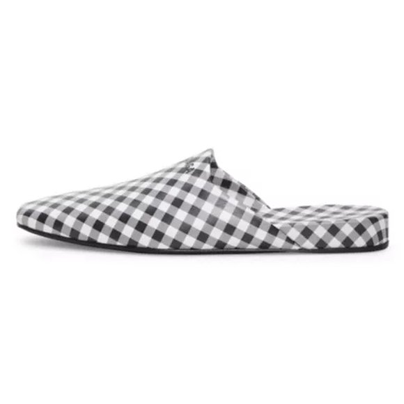 Balenciaga Cosy Gingham Print Square Toe Mule Shoe - Picture 4 of 5